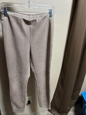 Rachel Zoe Tan and Black Plaid High-Waist Trousers